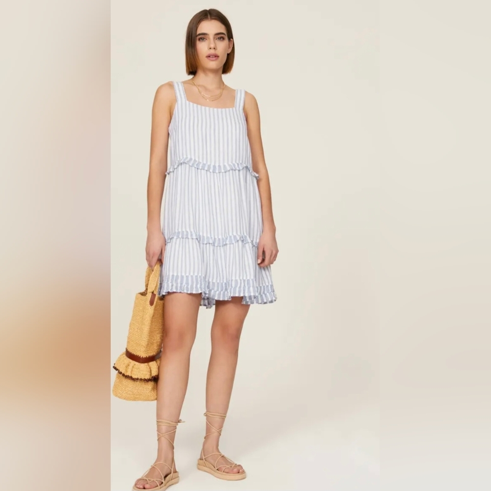 Rails Blue and White Striped Mini Dress